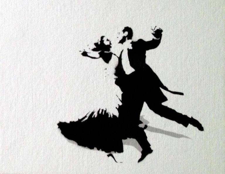 The Dancers, a stencil work by Emanuele Renton Fortunati