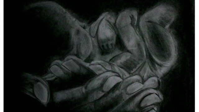 Welcome, a charcoal work by Emanuele Renton Fortunati